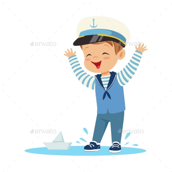 Smiling Little Boy Character - People Characters