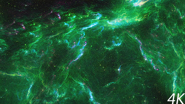 Mesmerizing Green Cosmic Nebula