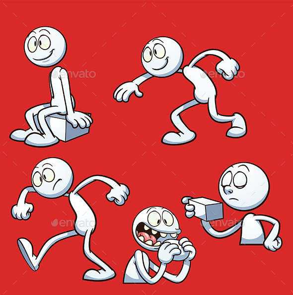 Cartoon Actions - Characters Vectors