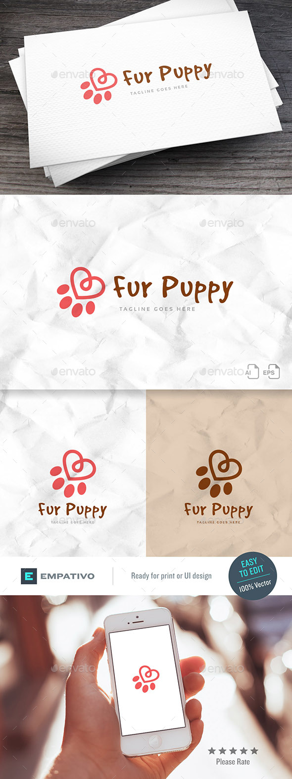 Fur Puppy Logo Template - Animals Logo Templates