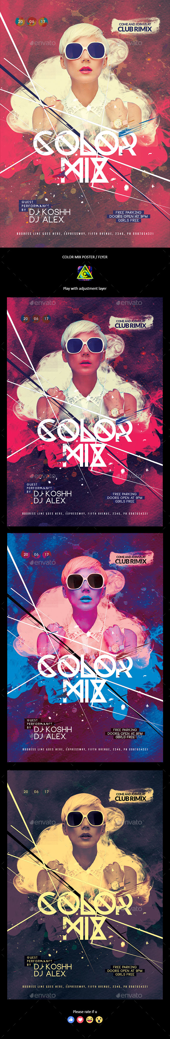 Color Mix Poster / Flyer - Clubs & Parties Events