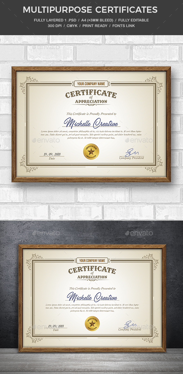 Multipurpose Certificate - Certificates Stationery