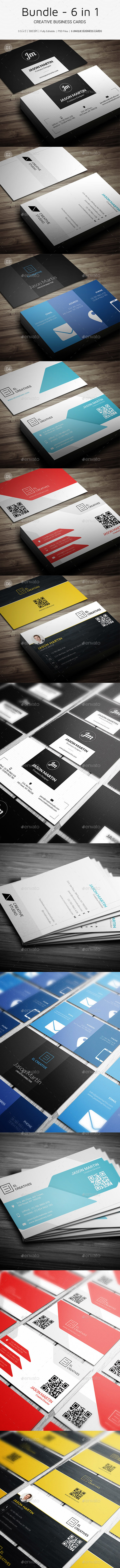 GraphicRiver Bundle 6 in 1 Pro Minimal Business Cards B36 20501705