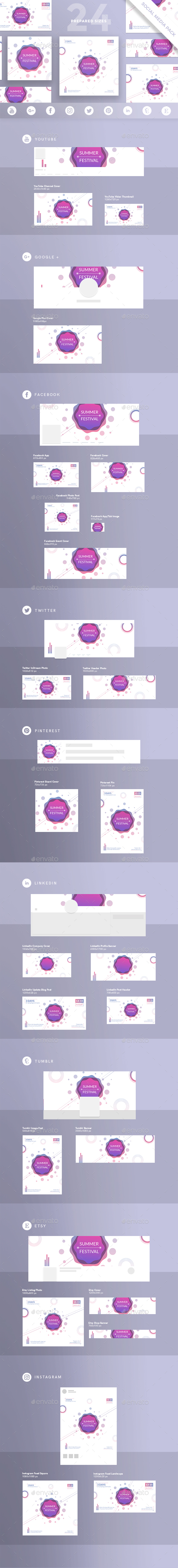 Summer Festival Social Media Pack - Miscellaneous Social Media