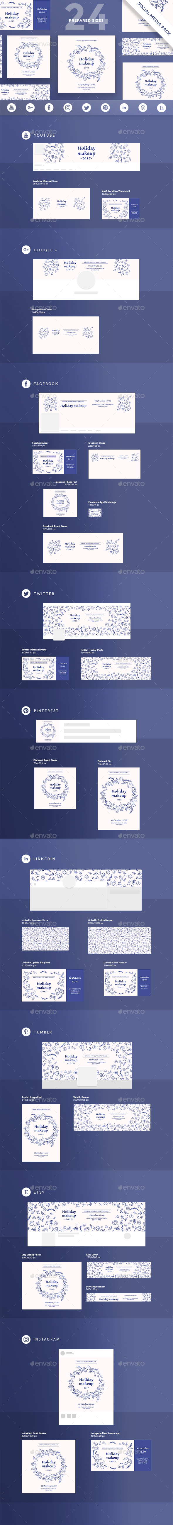 Holiday Makeup Social Media Pack - Miscellaneous Social Media