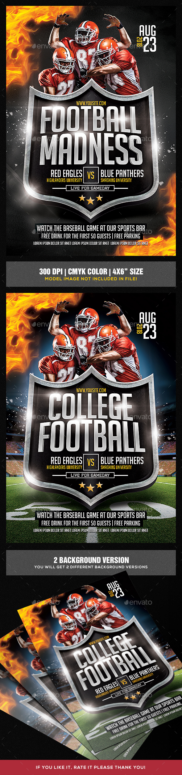 College Football Game Flyer - Sports Events
