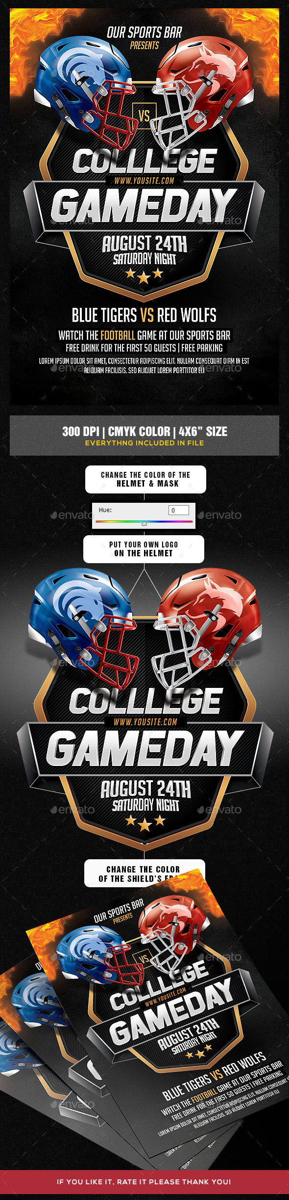 College Gameday Flyer Template - Sports Events