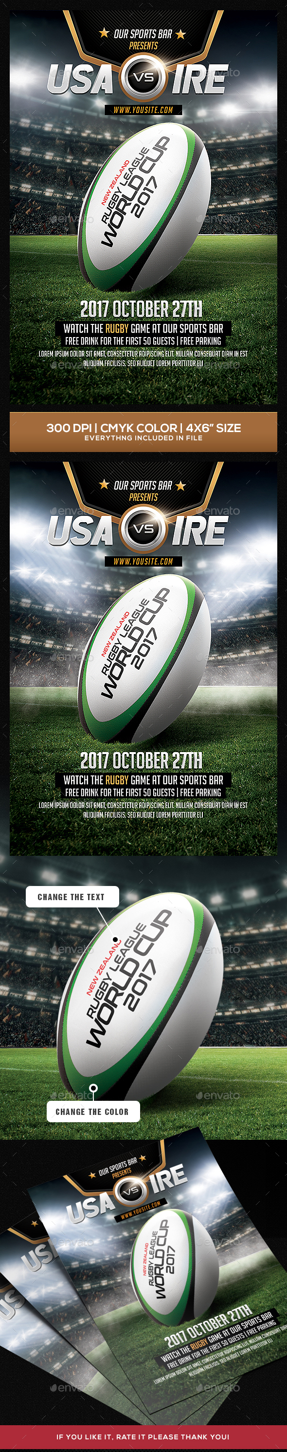 Rugby Flyer Template - Sports Events