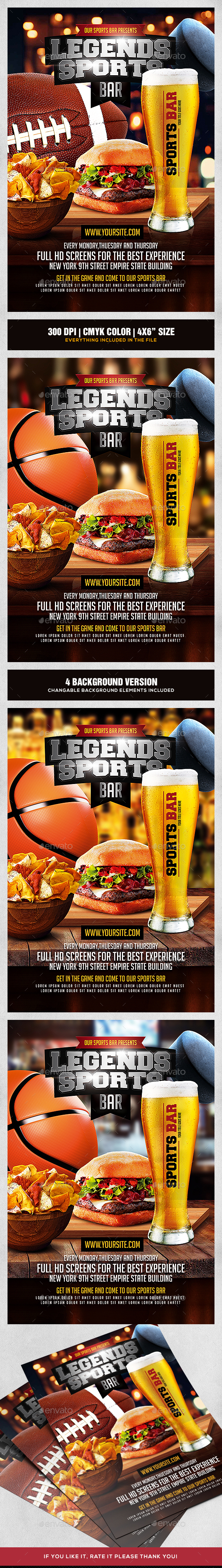 Sports Bar Flyer Template By SmashingFlyers