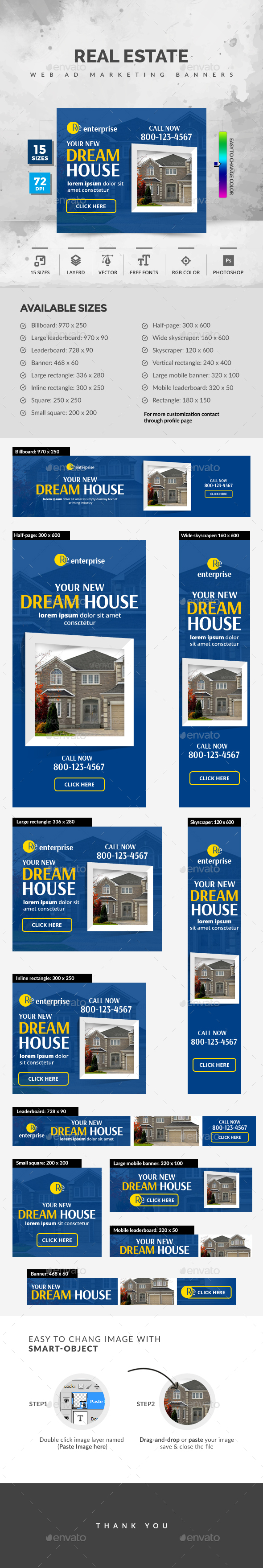 Real Estate Banners - Banners & Ads Web Elements