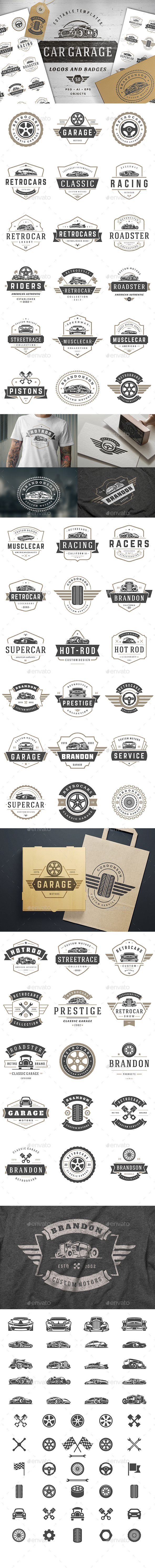 Car Garage Badges & Logos - Badges & Stickers Web Elements