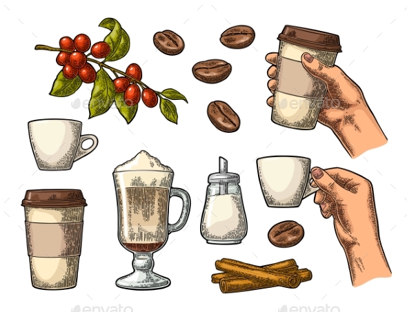 Set of Coffee - Food Objects