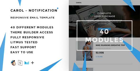 Carol Notification – 40+ versions - Responsive Email + StampReady Builder & Mailchimp Editor