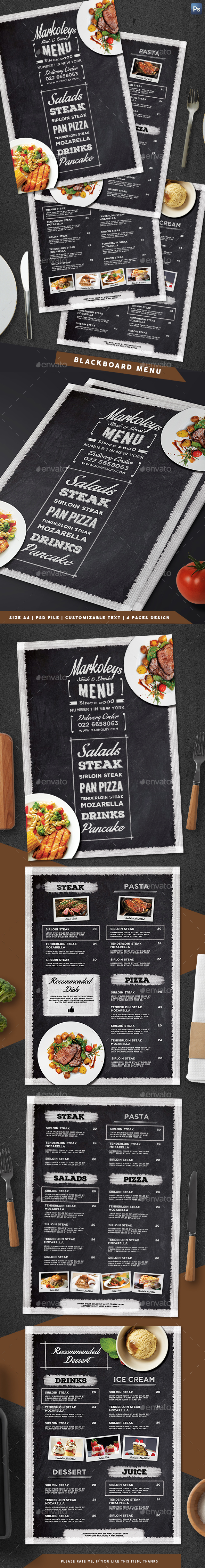 Typography Blackboard Menu