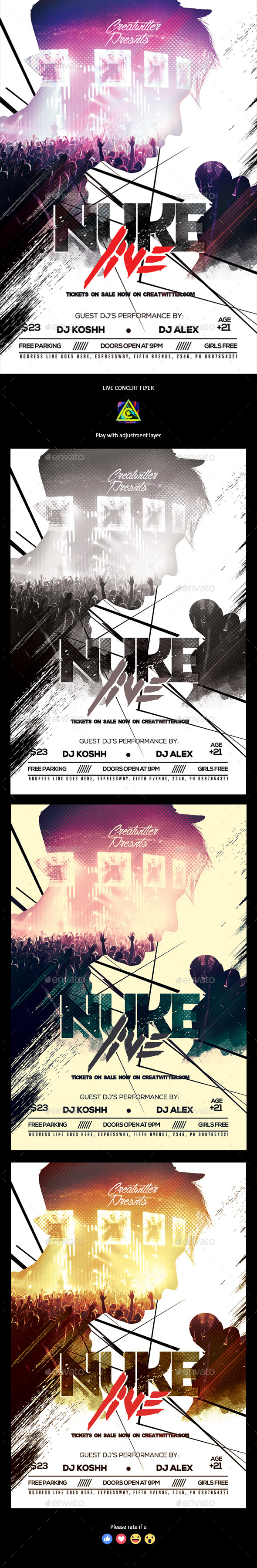 Live Concert Poster / Flyer - Clubs & Parties Events