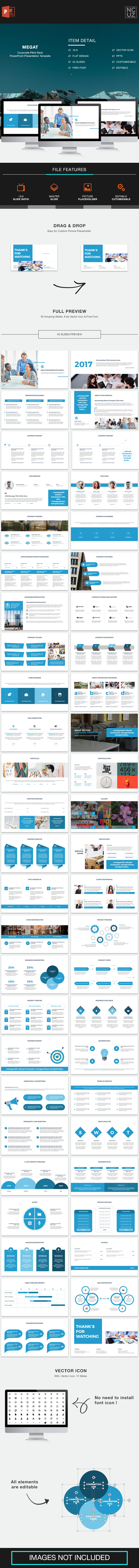 Megat Corporate Pitch Deck PowerPoint Template - Pitch Deck PowerPoint Templates