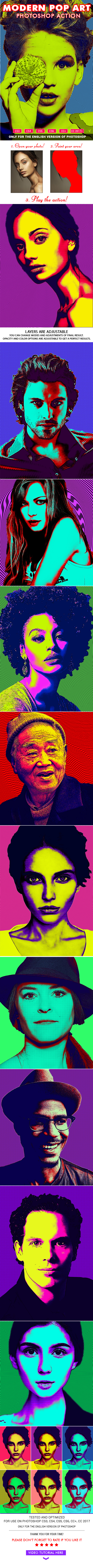 Modern Pop Art Photoshop Action - Photo Effects Actions