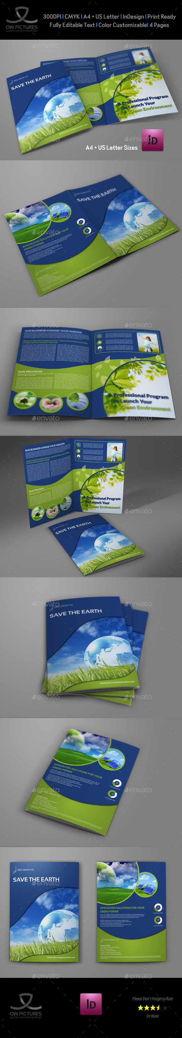 Environment ECO Bi-Fold Brochure Template - Brochures Print Templates