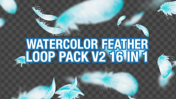 Watercolor Falling Feather Pack V2 16 in 1