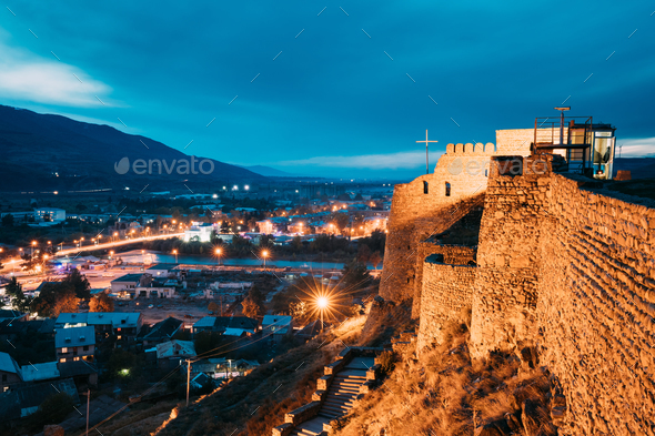 Gori, Shida Kartli Region, Georgia. Walls Of Gori Fortress And C - Stock Photo - Images