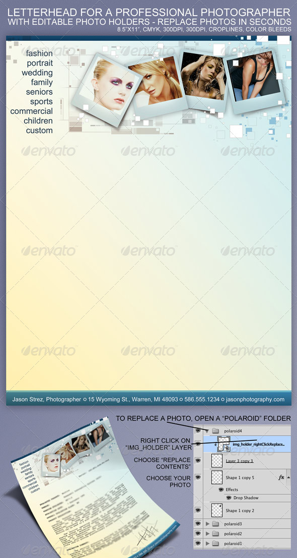 Photo Letterhead - Stationery Print Templates