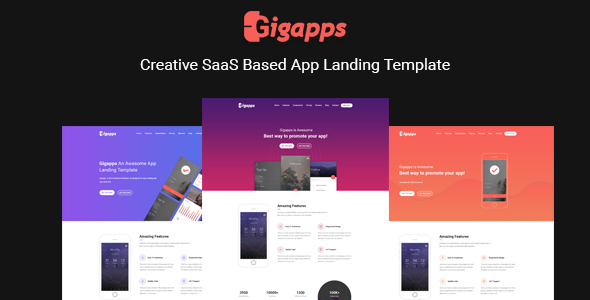 GigApps - Creative SaaS Based App Landing Template - Apps Technology