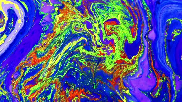 Colorful Liquid Ink Colors Blending Burst Swirl Fluid 79