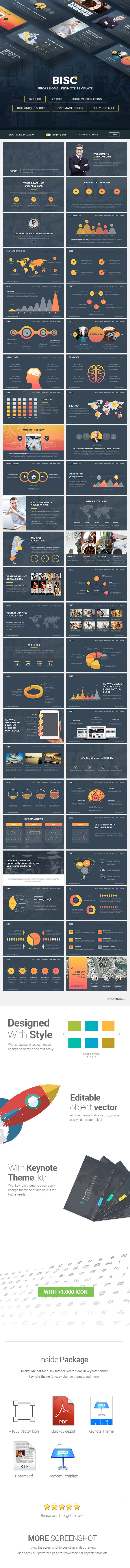 Bisc - Professional Pitch Deck Keynote Template - Business Keynote Templates