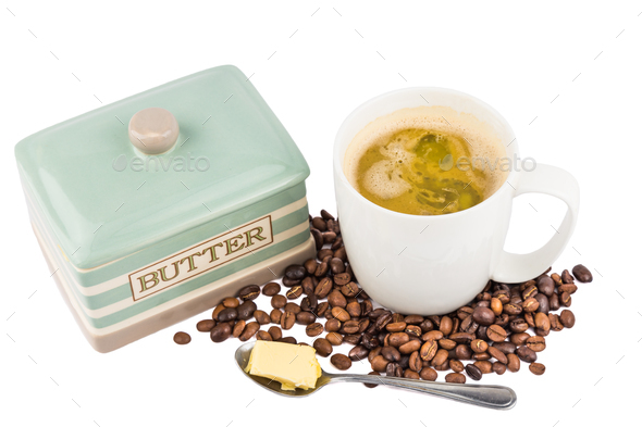 Coffee with added butter or commonly named as bullet proof coffee