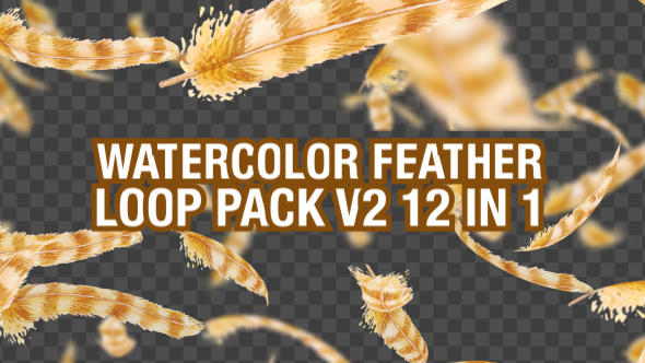 Watercolor Falling Feather Pack V3 12 in 1