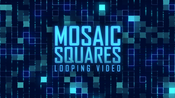 Blue Mosaic Squares 