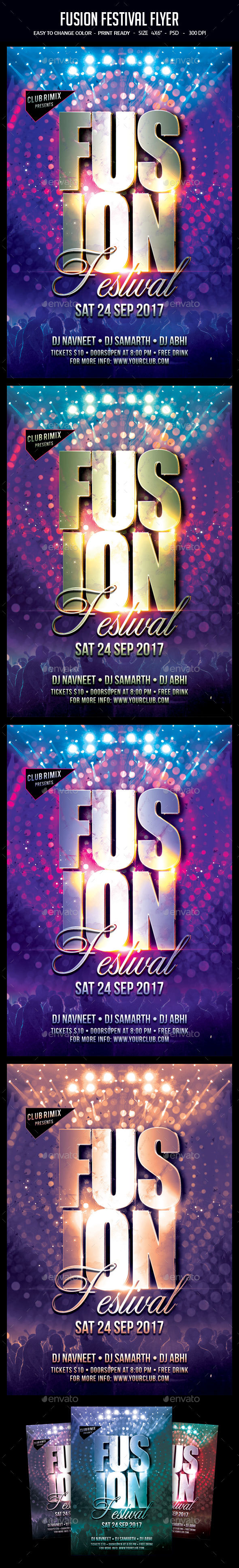 Fusion Festival Flyer - Clubs & Parties Events