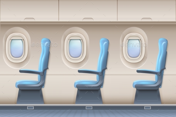 Passenger Airplane Vector Interior. Aircraft - Miscellaneous Vectors