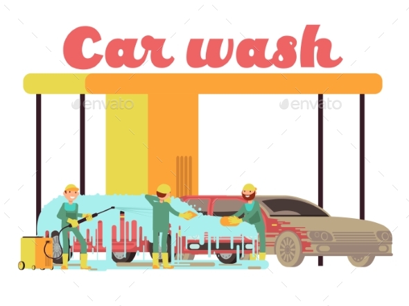 Car Wash Services Promotional Marketing Vector