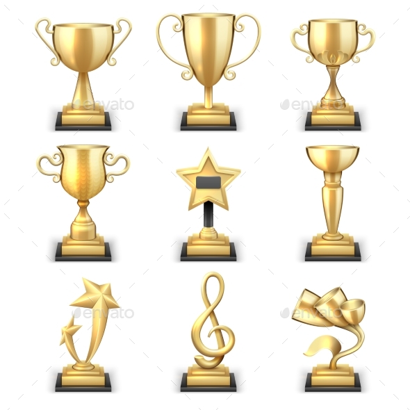 GraphicRiver Realistic Golden Trophy Cups and Sports Awards 20513354