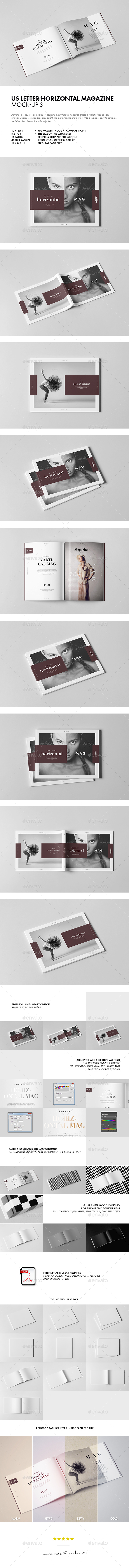 US Letter Horizontal Magazine Mock-up 3 - Magazines Print