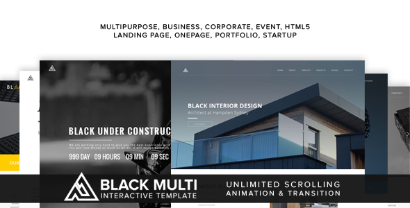 Black Multi Interactive Template by on3-step