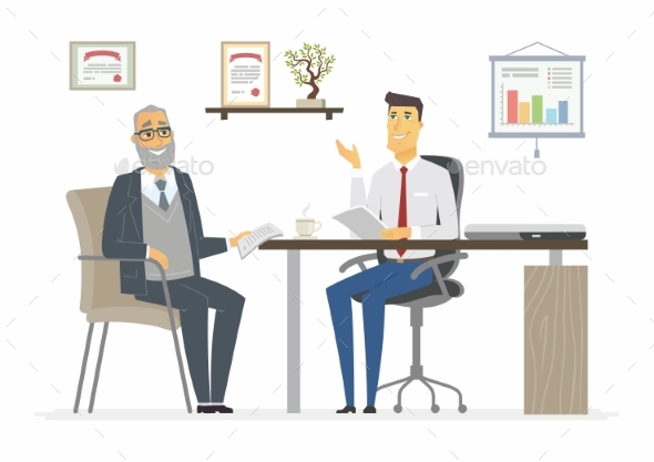 Office Meeting - Modern Vector Cartoon Business - Concepts Business