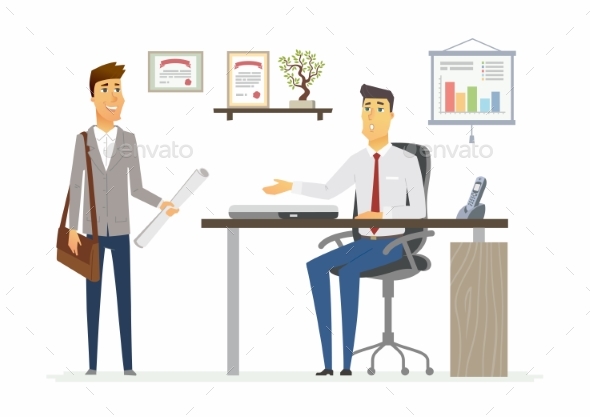 Office Day - Modern Vector Cartoon Business - Concepts Business