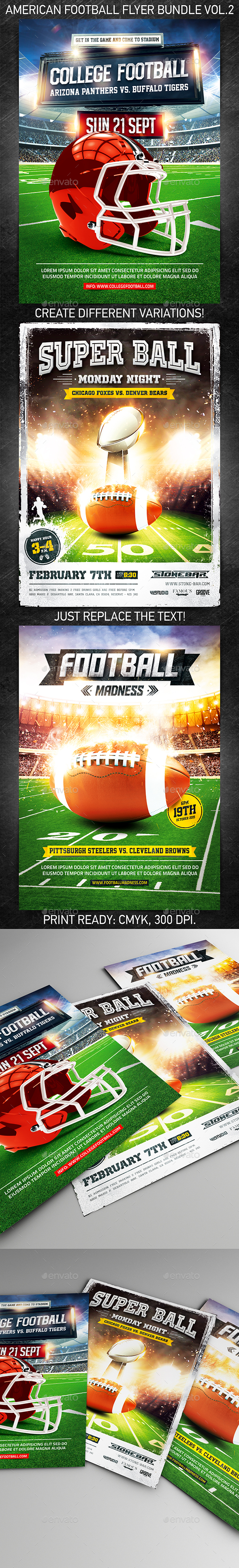 American Football Game Flyer Bundle vol.2 - Sports Events