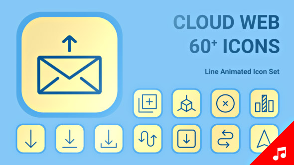 Cloud Web Interface - Line Animated Icons and Elements