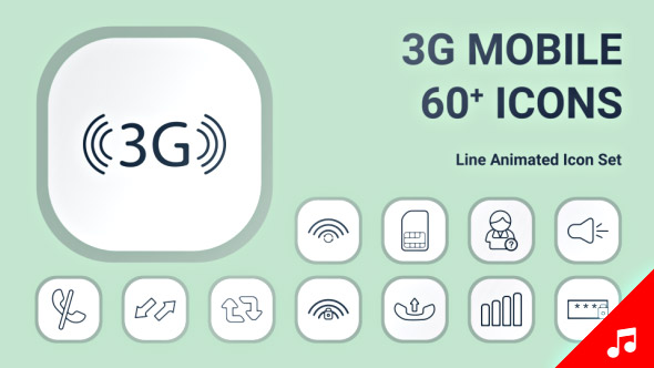 3G 4G 5G LTE Mobile Internet Technology Animation - Line Icons and Elements