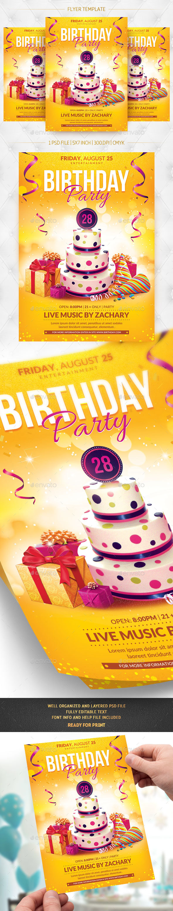Birthday Party Flyer Template - Clubs & Parties Events