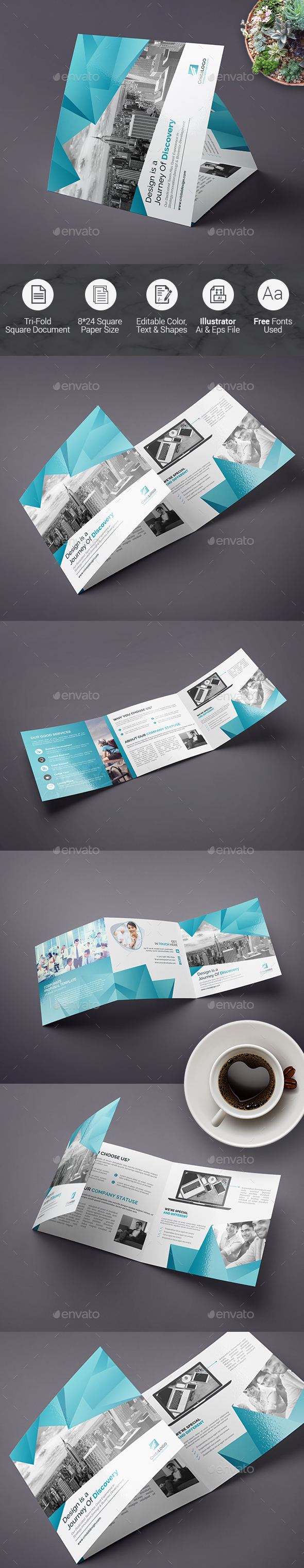 Square Tri-fold Brochure - Corporate Brochures