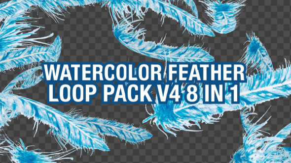 Watercolor Falling Feather Pack V4 8 in 1