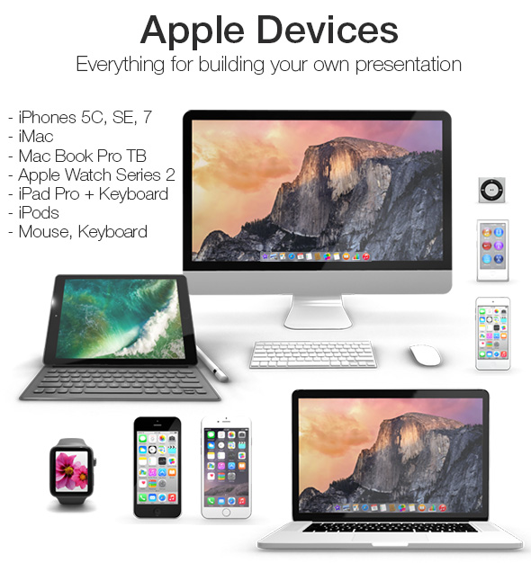 Element 3D - Apple Devices Collection - 3DOcean Item for Sale
