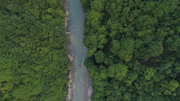 Aerial View of the Transparent River Tara alt