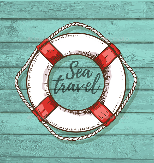 Travel Background with Lifebuoy - Travel Conceptual