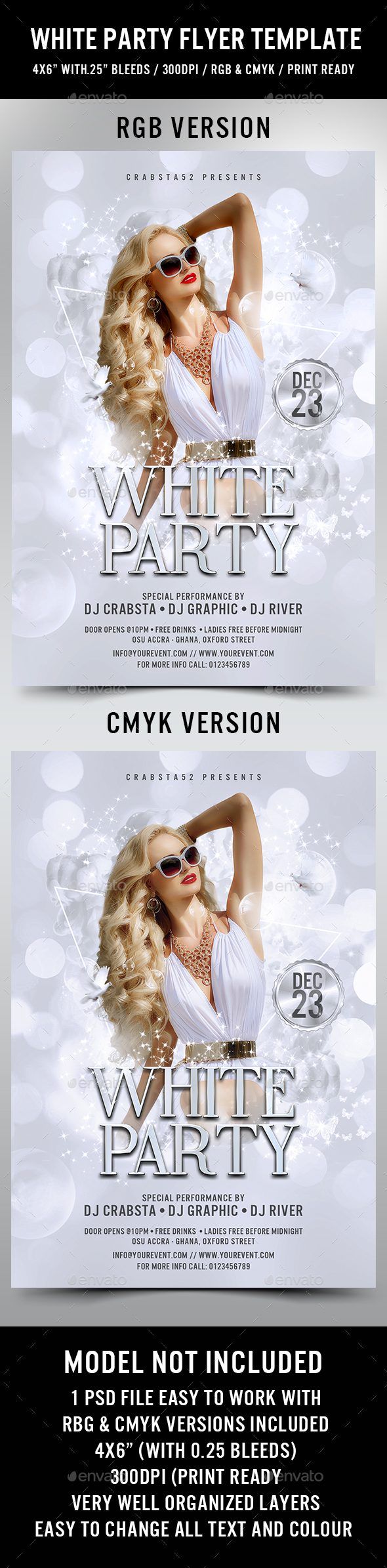 White Party Flyer Template - Flyers Print Templates