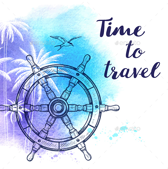 Watercolor Travel Background - Travel Conceptual